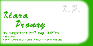 klara pronay business card